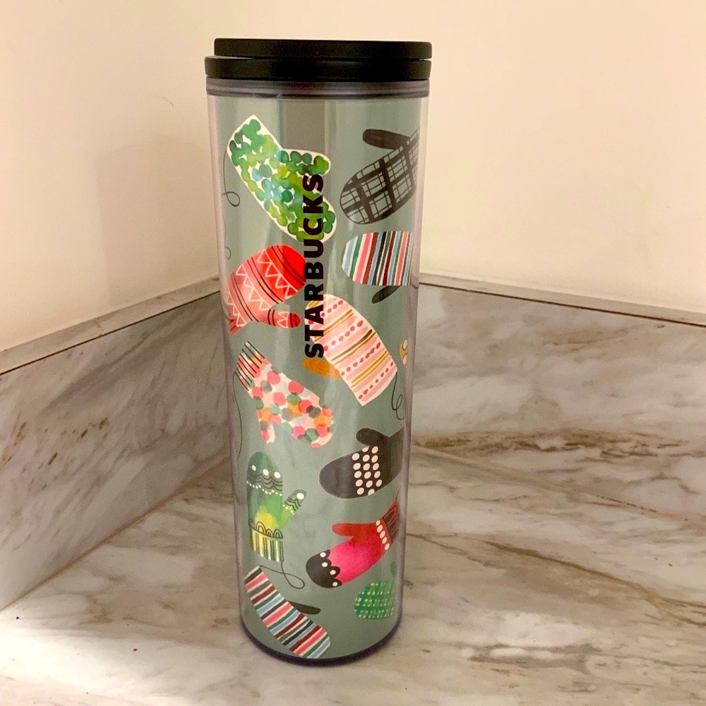 New 16oz Starbucks Twist Lid Mittens Tumbler NWOT